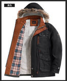 BONSIR  -  Autumn Winter 2025 Fashion Men's Solid Color Long Sleeve Detachable Hooded Lamb Cotton Clothes Male Casual Trendy Coat Jacket