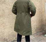Bonsir Men's Winter Coat Faux Two-piece Standard Collar Regular Fit Japan Korean Casual Business Style Vintage Down Parka