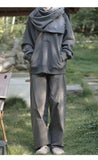 BONSIR  -  new graphite gray chic V-neck sweatshirt, bristle plus fleece raglan sweatshirt jacket