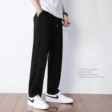 BONSIR  -  Summer Straight Pants Men's Loose Thin Section Drape Ice Silk Pants Wide Leg Sports Pants Casual Pants Fits