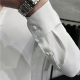 Bonsir Plus Size 7XL-M 2023 Spring Long Sleeve Solid Business Slim Shirts High Quality Men Dress Shirt Homme Social Party Casual Shirt