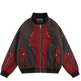 BONSIR  -  American fashion brand splicing baseball uniform cotton jacket spring and autumn loose cotton functional couple jacket