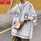 BONSIR  -  Summer 2025 Oversized Streetwear Large Men Graphic Printed T-shirts Summer Casual Cotton Hip Hop Tee Trend Male Tops Harajuku