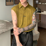 Bonsir Wavy Striped Casual Mens Vest Genderless Summer New Personalized Street Hip-Hop Comfortable Solid Color Tank Top Unisex