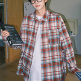 BONSIR  -  American Men's Spring and Autumn Plaid Shirts, Handsome and High-End Long-Sleeved Shirts, Trendy and Versatile Loose Tops