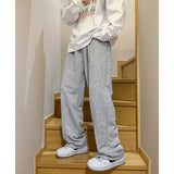 BONSIR  -  Autumn New Men's Baggy Sweatpants Korean Fashion Streetwear Straight Wide Pants Casual Harajuku Solid Color Male Trousers
