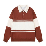 BONSIR  -  Heavy Striped Polo Collar Sweater, Male 2025 Spring Leisure American Male Top Without Hood Spring Leisure Polo Shirt
