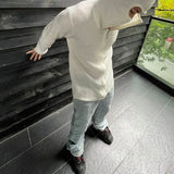 Bonsir Spring Fall Personalized Y2k Street Hip Hop Sweater Fashion Zipper Hood Cardigan Men's Long Sleeve Jacket Neutral Knitted Coat