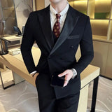 Bonsir Plus Size 6XL 5XL Men Formal Business Suit 3 Set Pieces Classic Slim Fit Business Suits Sets Autumn Men Wedding Party Tuxedo