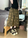 BONSIR  -  Women's Regular Unisex Camouflage Loose Capris Summer Street Cargo Shorts Young Girl Casual Bottom Female Calf-length Pants