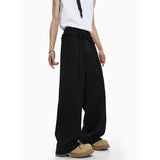 BONSIR  -  Khaki Black Suit Pants Men Fashion Society Mens Dress Pants Korean Loose Wide Leg Pants Mens Office Formal Trousers S-2XL
