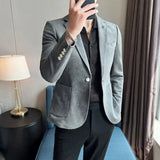 Bonsir Luxury Deerskin Velvet Slim Fit Blazer Coat New Fashion Men Business Social Wedding Tuxedo Formal Men's Suit Jacket 6 Color