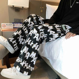 Bonsir Baggy Men's Sweatpants Straight Casual Trousers Tracksuit Bottoms Jogger Summer Stylish Sport Plain Loose Y2k Man Sweat Pants
