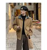 BONSIR  -  Fall Short-Length Bomber | American Retro Shacket W/ PU-Leather Collar - Relaxed Plus Sizing M-5XL