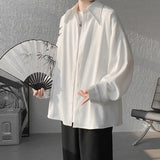 Bonsir Spring Summer High Quality Solid Long Sleeve Shirts Man 2024 Casual Oversize Blouse Male Fashion Simple Clothing Plus Size 5XL-M