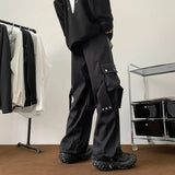 BONSIR  -  Streetwear Hip Hop Joggers Cargo Pants Men Overalls Multi-Pocket Black Pants Harajuku Fashion Men's Wide Leg Baggy Sweatpants
