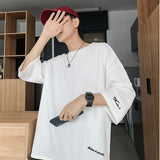 BONSIR  -  Summer Short Sleeved T-shirt Men Oversized Black White Casual T Shirt Men Streetwear Hip-hop Loose Ice Silk T Shirt Mens Top