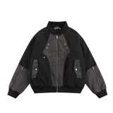 BONSIR  -  American fashion brand splicing baseball uniform cotton jacket spring and autumn loose cotton functional couple jacket