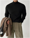 BONSIR  -  autumn and winter men's cashmere blended high-end half-high collar stretch-knit base pullover sweater
