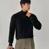 BONSIR  -  autumn and winter men's cashmere blended high-end half-high collar stretch-knit base pullover sweater