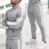 BONSIR  -  Casual Tracksuits Mens Autumn Fashion Side Striped Jackets And Pants Two Piece Sets For Men Sports Fitness Sweatsuits Streetwear