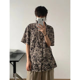 BONSIR  -  Summer Short Sleeved Shirt Men Oversized Retro Printed Shirt Men Streetwear Korean Loose Casual Shirt Mens Hawaiian Shirts
