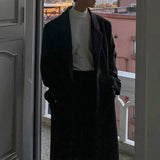 Bonsir Woolen Coat Men's Autumn Winter New Korean Style Trendy Loose Mid-Length Elegant Retro Simple Comfort Solid Woolen Coat Jacket