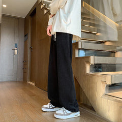 Bonsir 2024 Spring New Sweatpants Men Straight Casual Pants Korean Loose Drawstring Pants Unisex Streetwear Joggers Sports Trousers