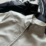 Bonsir Mens Thorn Three-Dimensional Embroidery Pu Leather Jacket Autumn Y2k Streetwear Fashion Versatile Jacket Men'S Clothing 2024