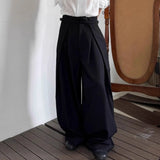 BONSIR  -  Mens Trousers Belted Pleated Casual Pants Streetwear Fashion Niche Summer Youth Campus Wide Leg Pants Men'S Clothing 2025 New
