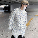 Bonsir Summer Thin Shirt Three-dimensional Butterfly Decor Long Sleeve Shirt Tassel Casual Fashion Loose Male Sun-proof Clothing