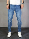 BONSIR  -  Men'S Casual Skinny Fit Jeans, Men'S Versatile Street Style Denim Pants For All Seasons