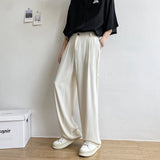 BONSIR  -  Black White Suit Pants Men Fashion Social Mens Dress Pants Korean Loose Straight Casual Pants Mens Office Formal Trousers M-2XL