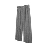 BONSIR  -  American retro old money style bamboo joint strap draped suit pants men and women spring loose straight casual trousers