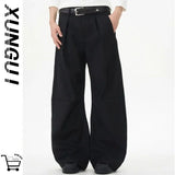 BONSIR  -  Pleated scimitar trousers for men in spring and autumn new trendy brand high-end loose straight trousers draped casual pants