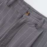 BONSIR  -  New American Style Business Striped Men Suit Pants Light Luxury Leisure Linen Straight Pants Urban Fashion High Quality Trousers