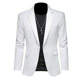BONSIR  -  New Men's Slim Fit Blazer Big Size Wedding Suit Jacket Business Casual Single Breasted Office Sport Formal Lounge Suit Jacket