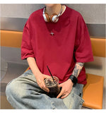 BONSIR  -  Oversized T-shirt Men Streetwear Cotton T Shirts 5XL Casual Summer New Y2k Fashion Geometric Print Tee Shirts for Men Clothing
