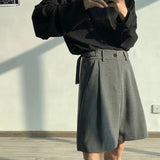 Bonsir Summer Suit Shorts Men Fashion Social Mens Dress Shorts Korean Loose Business Casual Shorts Mens Grey Black Office Formal Shorts