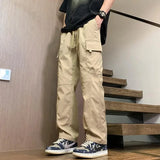 Bonsir Male Trousers Spring Summer Wide Black Men's Straight Cargo Pants New in Nylon Fashion Emo Cheap Korean Style Harajuku Loose