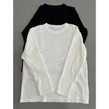 BONSIR  -  Ecological cotton Korean solid color long-sleeved T-shirt for women in spring and autumn new loose casual versatile top