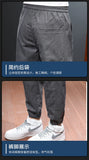 Bonsir Spring Summer Personality Y2K Harem Pants Men Elastic Waist Ankle Length Pant Thin Joggers Cargo Trousers Male Size 28-38