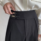 BONSIR  -  Black Suit Pants Men Oversized Fashion Social Mens Dress Pants Korean Loose Straight Wide Leg Pants Mens Office Formal Trousers