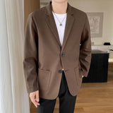 Bonsir Shoulder Padded Blazer Men Slim Fit Fashion Social Mens Dress Jacket Korean Casual Suit Jacket Mens Office Formal Jackets Coat