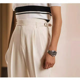 BONSIR  -  Korean Style Versatile Casual Trousers For Men Straight Leg Loose Fit Trendy Western Style Clothes Suit Pants