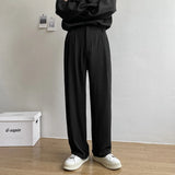 BONSIR  -  Black White Suit Pants Men Fashion Social Mens Dress Pants Korean Loose Straight Casual Pants Mens Office Formal Trousers M-2XL
