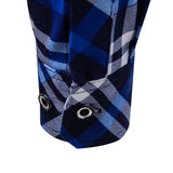 BONSIR  -  Autumn Mens Shirts Quality Dress Shirts Long Sleeve Slim Fit Solid Plaid Business Formal Blue Shirt Male Social Clothing