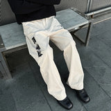 BONSIR  -  Mens Trousers Hip-Hop Print Cargo Casual Pants Streetwear Fashion Niche Personality All-Match Wide-Leg Pants Men'S Clothing 2025