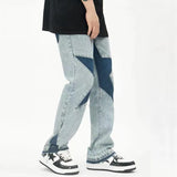 Bonsir Y2K Star Jeans Men Patchwork Denim Trousers Male Loose Casual Pants Korean Japanese Streetwear Hip Hop men clothing
