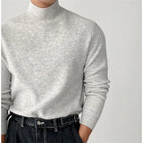 BONSIR  -  autumn and winter men's cashmere blended high-end half-high collar stretch-knit base pullover sweater